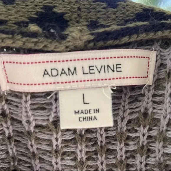 Adam Levine geometric olive green/black cardigan large - Picture 6 of 9